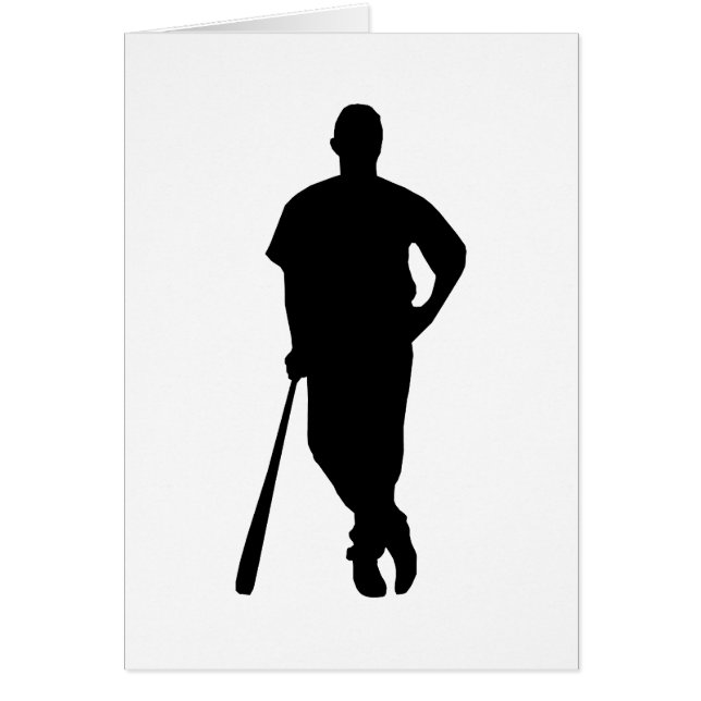 Baseball Player Silhouette Hälsningskort (Framsidan)
