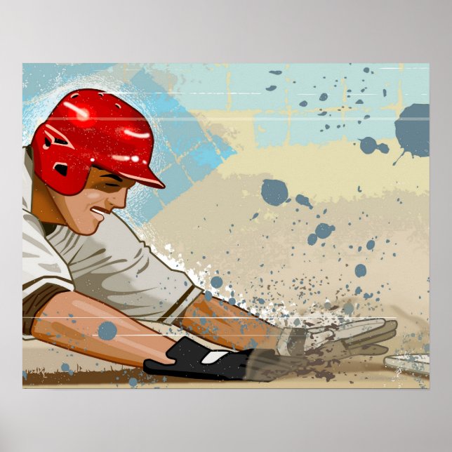 Baseball Player Sliding Poster (Framsidan)