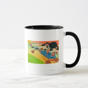 Baseball Player Sliding to Base, ankomst Mugg