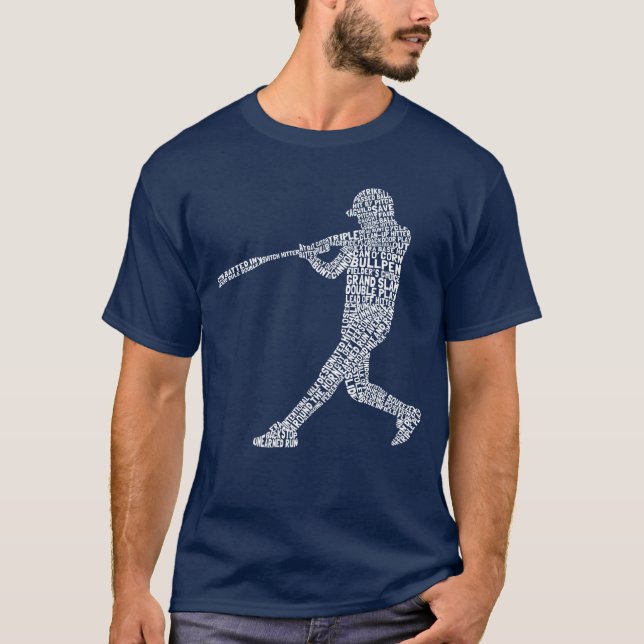 Baseball Player Softball Ord Art Tee (Framsida)