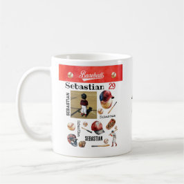 Baseball Player Softball PERSONLIG Photo & Namn Kaffemugg