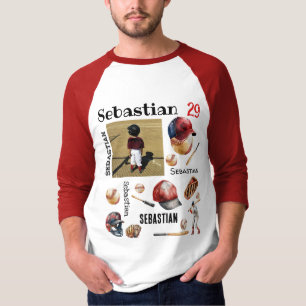 Baseball Player Softball PERSONLIG Photo Namn T Shirt