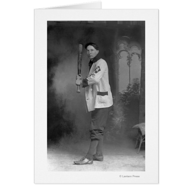 Baseball Player som håller i Fladdermus Hälsningskort (Framsidan)