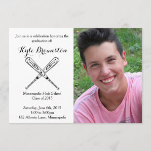 Baseball Player Studentfest Photo Inbjudan