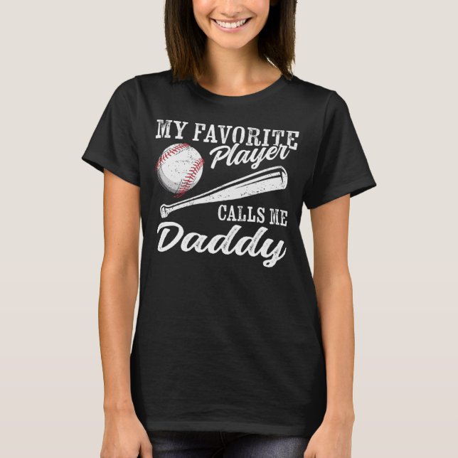 Baseball Player Tränar mina favoritspelarsamtal T Shirt (Framsida)