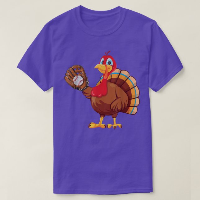 Baseball Player Turkiet Lag Thanksgiving T-Sh T Shirt (Design framsida)