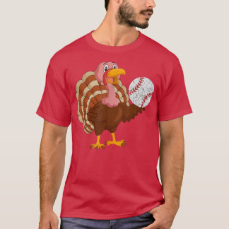 Baseball Player Turkiskt Thanksgiving T Shirt