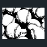 Baseball Pop Art - Idrottsbasebullar Poster<br><div class="desc">En modern basebollsportdesign.</div>