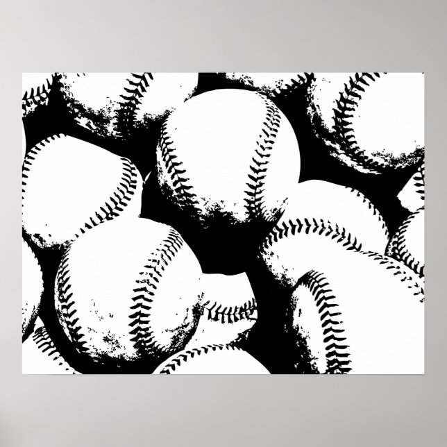 Baseball Pop Art - Idrottsbasebullar Poster (Framsidan)
