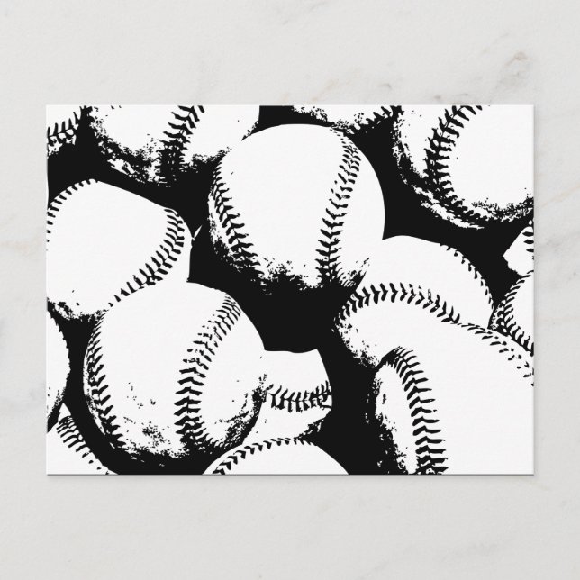 Baseball Pop Art - Idrottsbasebullar Vykort (Framsida)