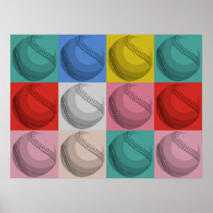 Baseball Pop Art Poster
