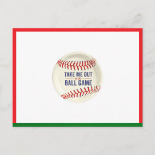 Baseball Postcard (ta mig ut till ballparken) Vykort
