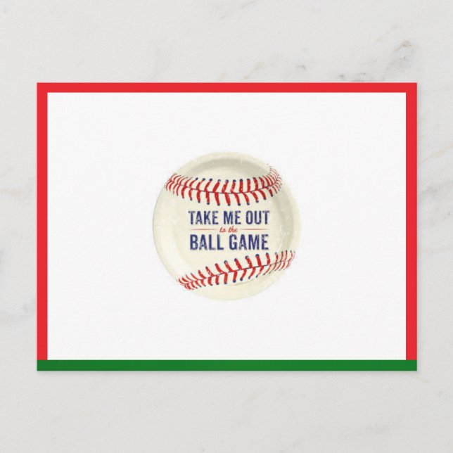 Baseball Postcard (ta mig ut till ballparken) Vykort (Framsida)