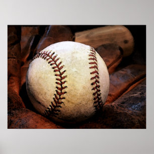 Baseball Poster - Baseball Glove & Boll