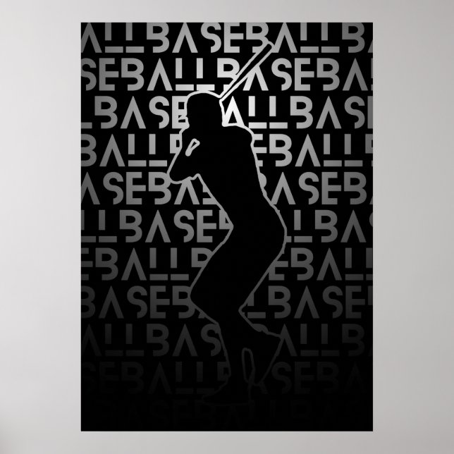 Baseball Poster | Black and White | Metal Look (Framsidan)