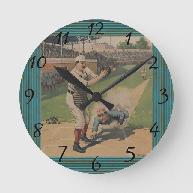 Baseball Poster Rund Klocka (Framsida)