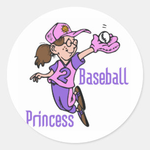 Baseball Princess T-shirts och presenter Runt Klistermärke