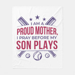 Baseball Proud Mor spelar innan min son spelar. Fleecefilt