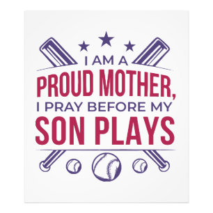 Baseball Proud Mor spelar innan min son spelar. Fototryck