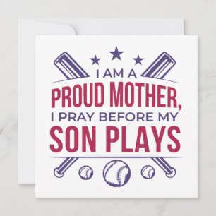 Baseball Proud Mor spelar innan min son spelar. Inbjudningar