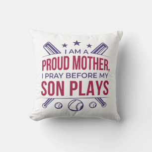 Baseball Proud Mor spelar innan min son spelar. Kudde