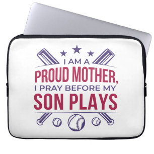 Baseball Proud Mor spelar innan min son spelar. Laptop Fodral