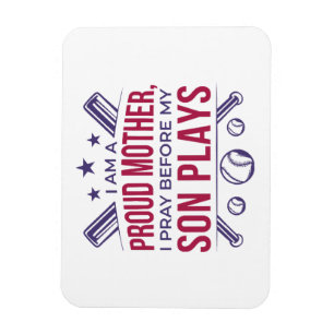 Baseball Proud Mor spelar innan min son spelar. Magnet