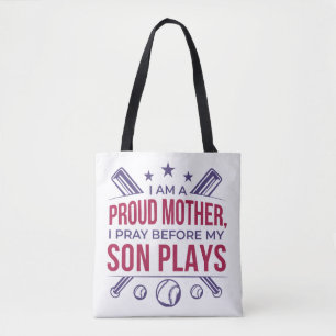 Baseball Proud Mor spelar innan min son spelar. Tygkasse