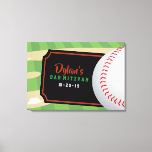 BASEBALL Pub Bat mitzvah inloggningskort Canvastryck