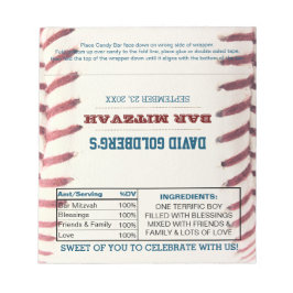 Baseball Pub Mitzvah Chocolate Candy Wrappers Anteckningsblock