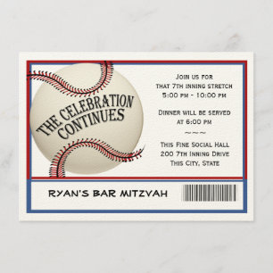 Baseball Pub Mitzvah Firande Inbjudningar