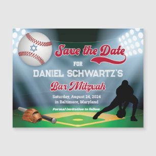 Baseball Pub Mitzvah Spara datum magneter