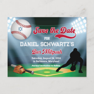 Baseball Pub Mitzvah Spara vykortet för datum Vykort
