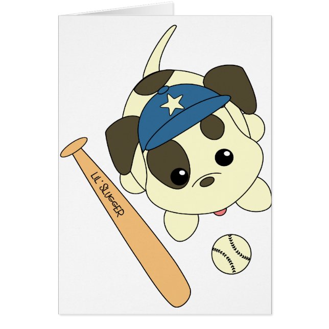 Baseball Puppy Hälsningskort (Framsidan)