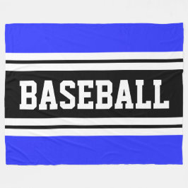 BASEBALL Rand, ljusblå svart Tävla Fleecefilt