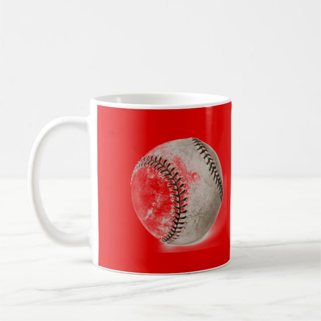 Baseball Red Pop Art Kaffemugg (Vänster)
