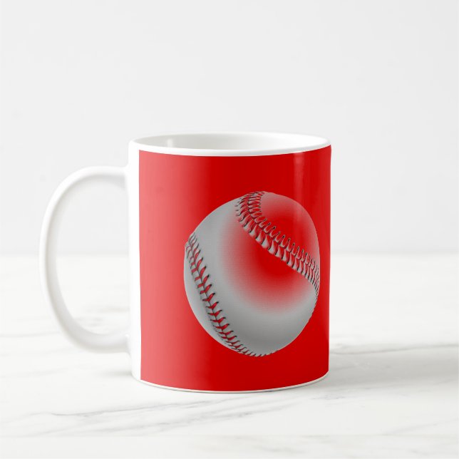 Baseball Red Pop Art Kaffemugg (Vänster)