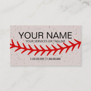 Baseball Red Stitches Snöre Thmet Visitkort