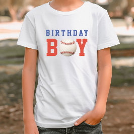 Baseball Red White & Blue Boy Födelsedagsfest T Shirt