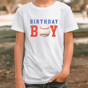 Baseball Red White & Blue Boy Födelsedagsfest T Shirt