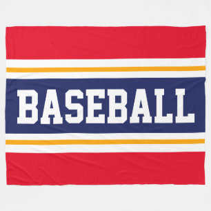BASEBALL Red White Navy Blue Athletic Rand Fleecefilt