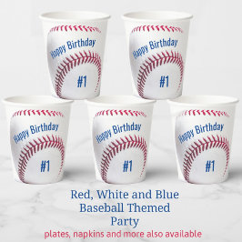 Baseball Red White och Blue Namn och Age Party