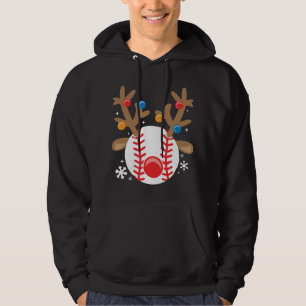 Baseball Reindeer Funny Cute Boy Jul Hoodie