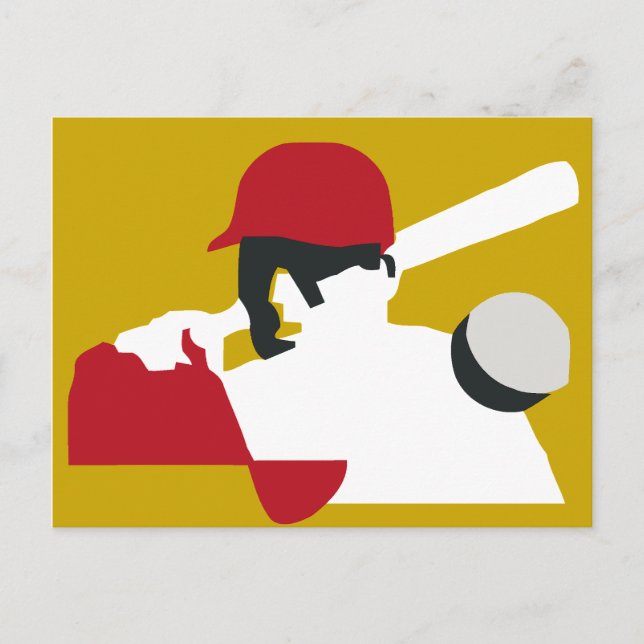 Baseball retro art vykort (Framsida)