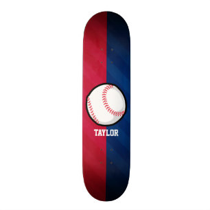 Baseball; röd, vit och blå skateboard bräda 19,5 cm