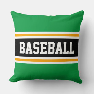 BASEBALL Roligt Bright Grönt Black Athletic Rand Kudde