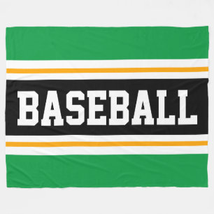 BASEBALL Roligt Grönt Gult Black Athletic Rand Fleecefilt