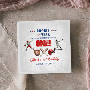 Baseball Rookie 1:a födelsedag Party Napkins Pappersservett