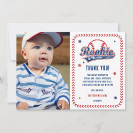 Baseball Rookie 1:a födelsedag Party Photo Tack Kort