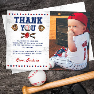 Baseball Rookie Boys Birthday Photo - tackkort Inbjudningar